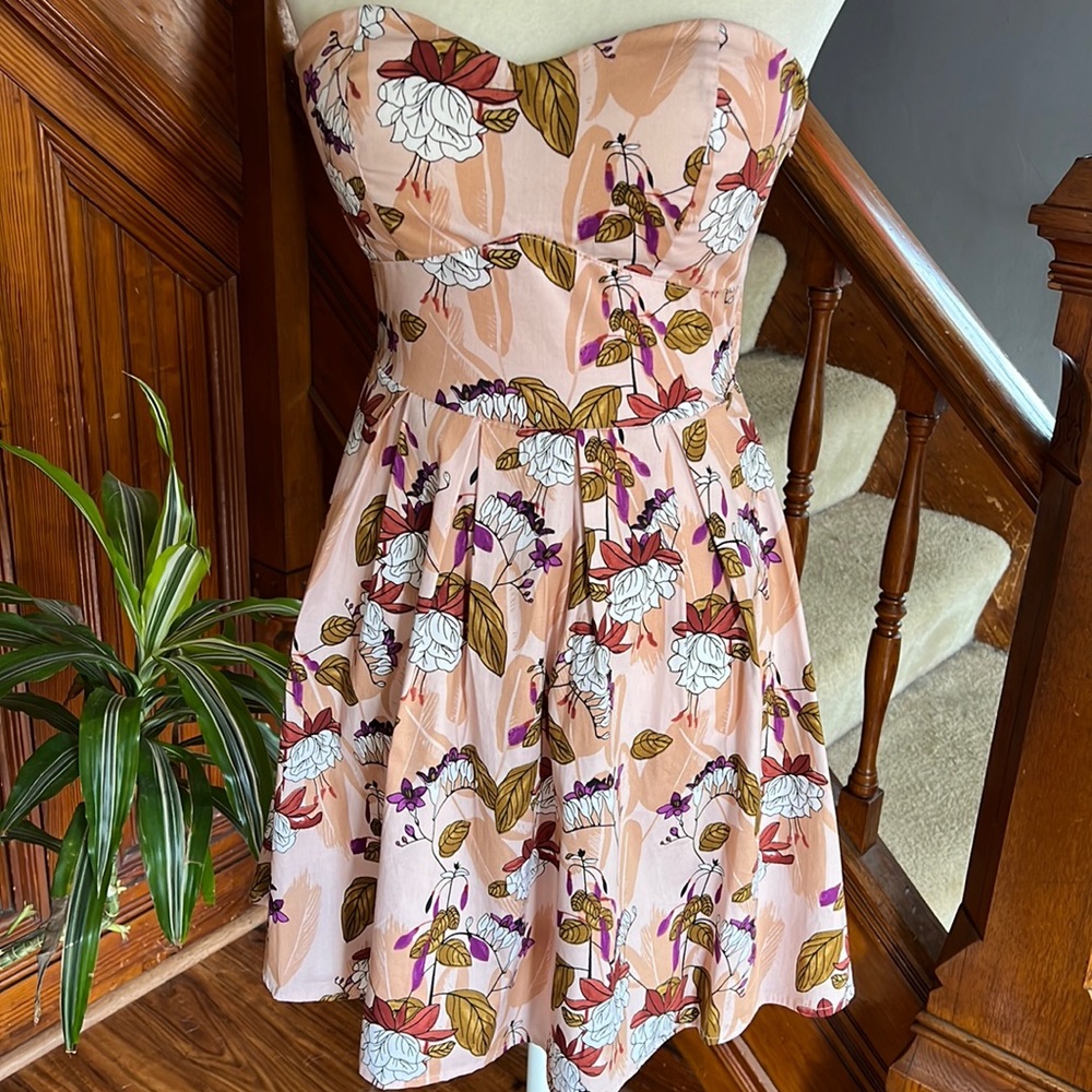 Say What? Strapless Floral Skater Style Dress Sz M
